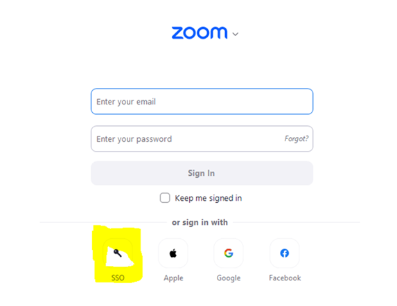 Zoom SSO Sign In