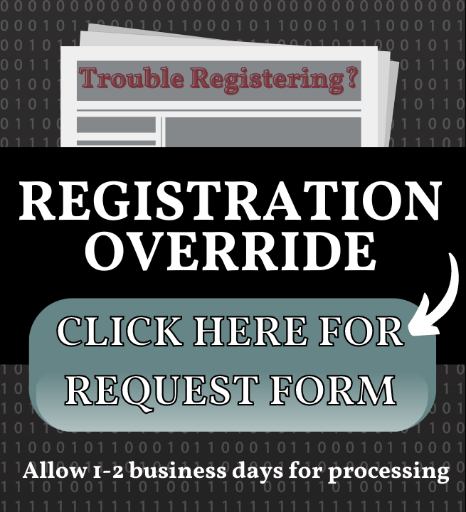 Registration Override Request Button